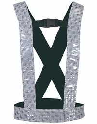 [SR-1087CR] CHALECO TIPO CARRILLERO DE REFLEJANTE GRIS DE 2&quot;