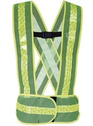 [SR-1017VCR] CHALECO TIPO CARRILLERO MALLA VERDE C/REFLEJANTE REF-1010